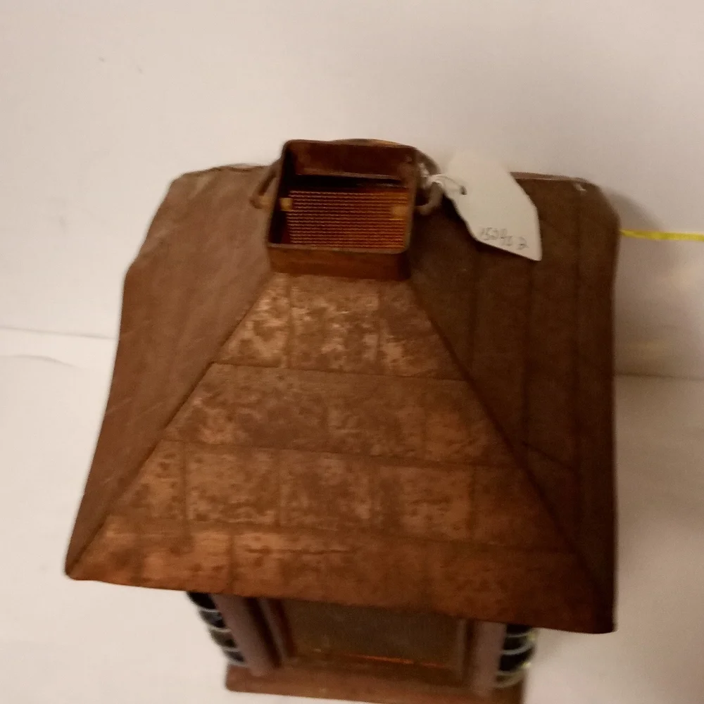 RARE Japanese Architecture Lantern Candlelight Tealight Holder Heavy Metal 9.5
